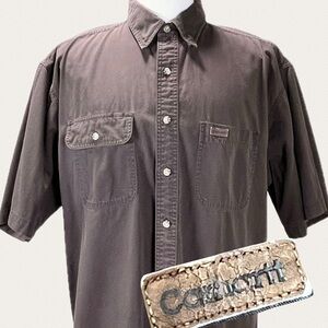 Carhartt men’s short sleeve button down shirt‎ 100% cotton rugged workwear chore